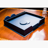 12 Seat Navy Blue Leather Conference Room Accessory Set